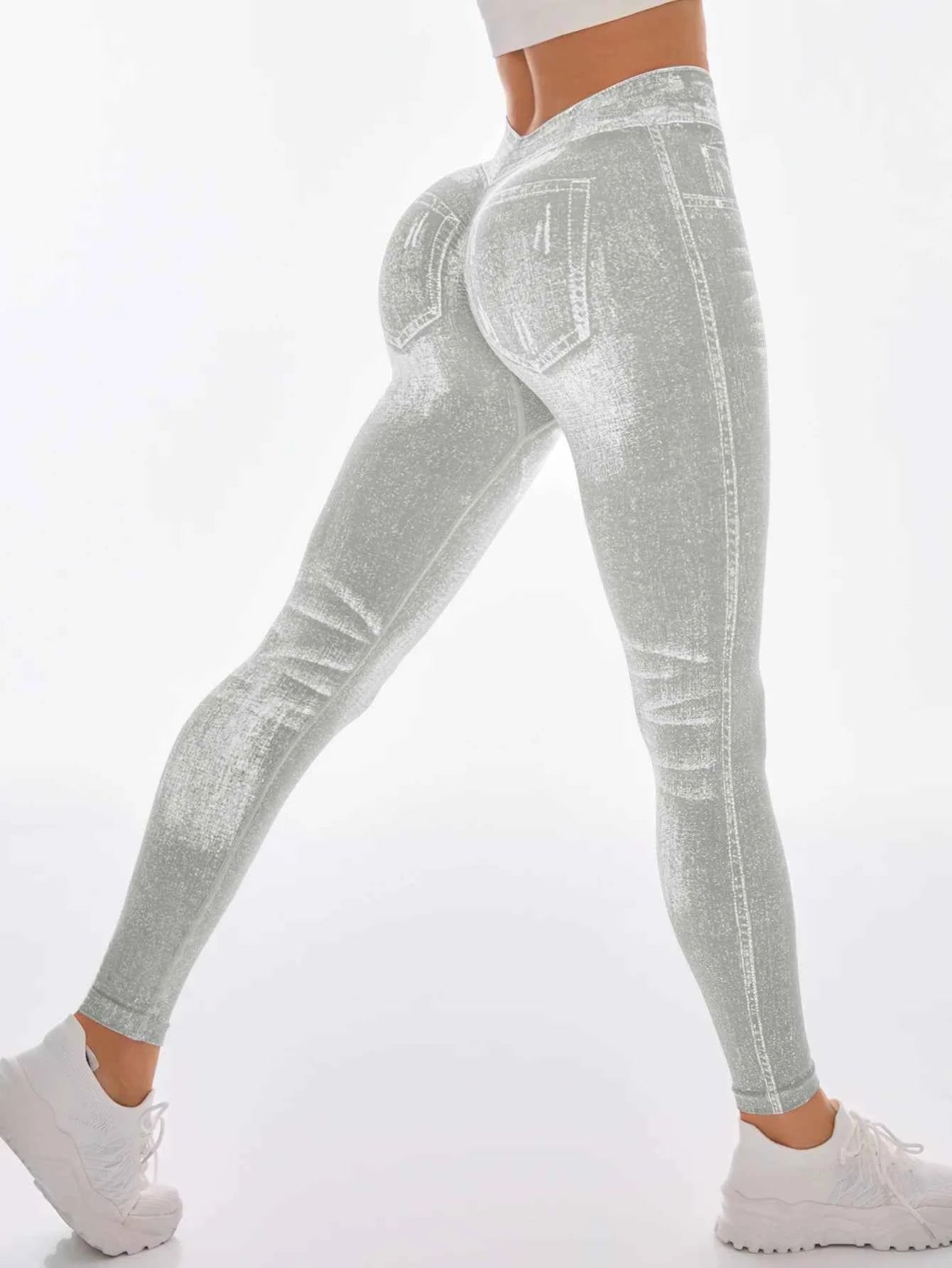 Leggings de Gym Femme Effet Jean V Dos