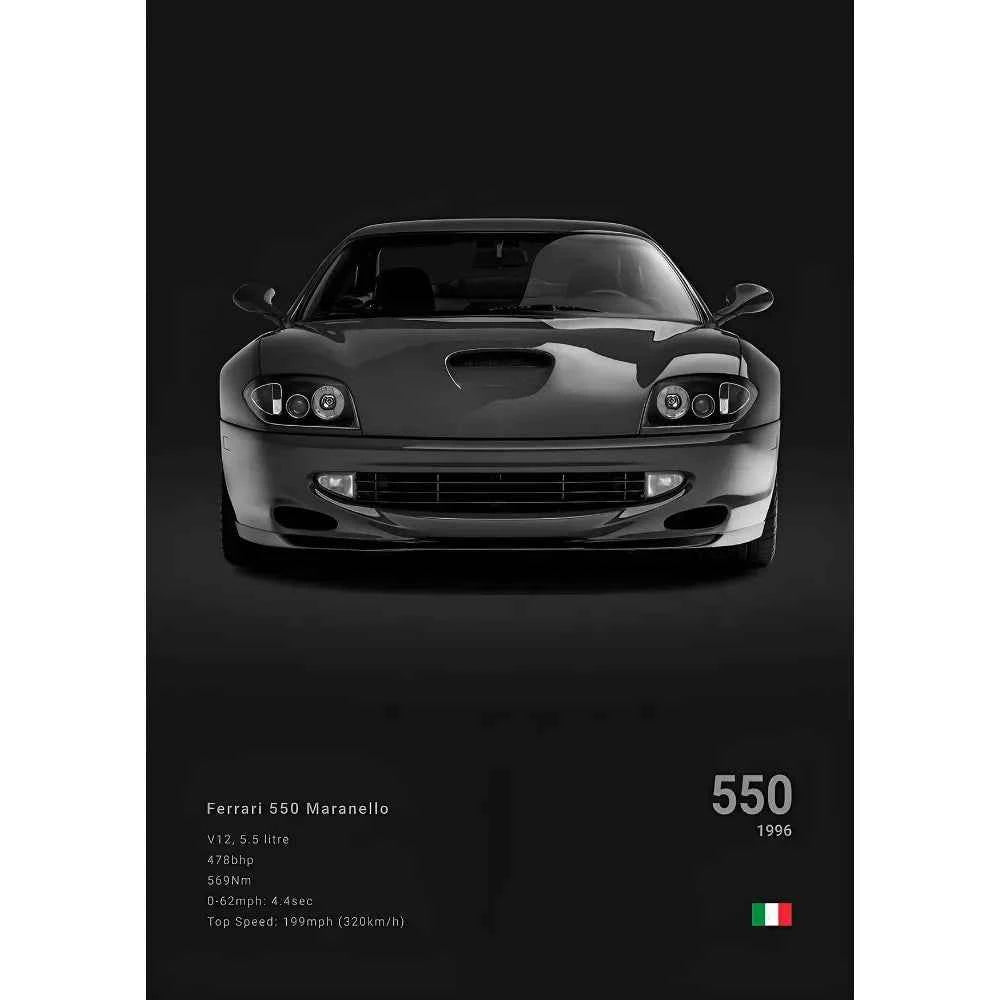 F-Ferrari Black Car Famous F40 ENZO SF90 F12 Poster Sticky Wall Art Printing Waterproof Home Living Bed Room Bar Aesthetic Decor