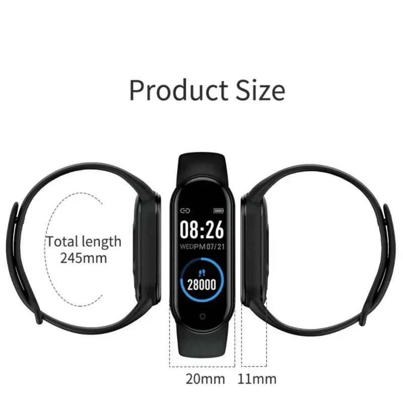 M5 smartwatch digital men and women Bluetooth fitness tracker watch exercise heart rate blood pressure Android iOS