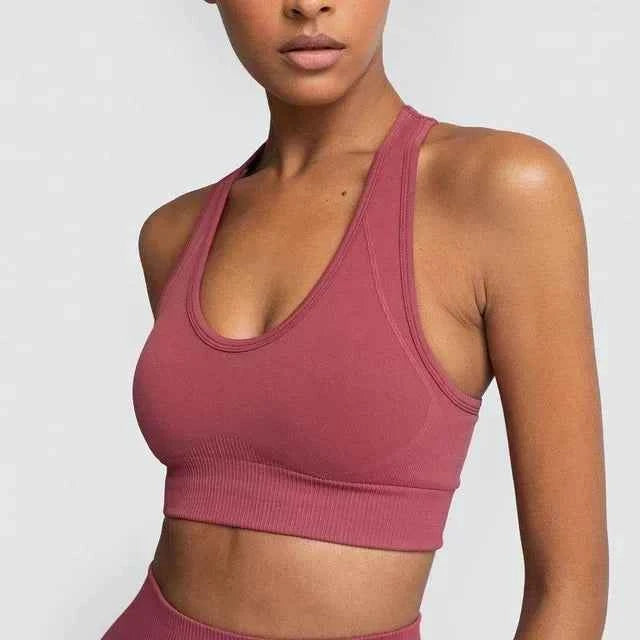 Ensemble de yoga seamless femme : top et leggings