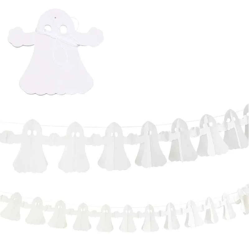 3Meter Halloween Hanging Garland Bunting Bat Pumpkin Ghosts Spider Paper Banner Halloween Party Decorations Horror Props