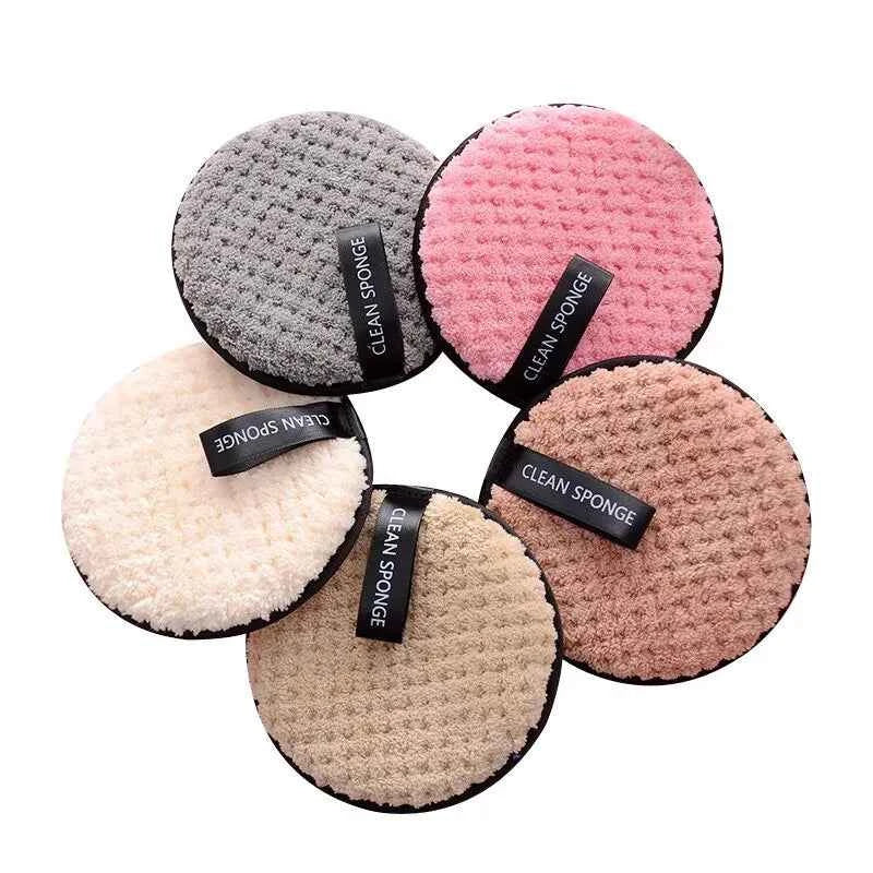 4PCS Makeup Remover Microfiber Cotton Pad Cosmetics Washable Makeup Towel Cleaning Sponge Skin Care Tool Makeup Remover and Faci