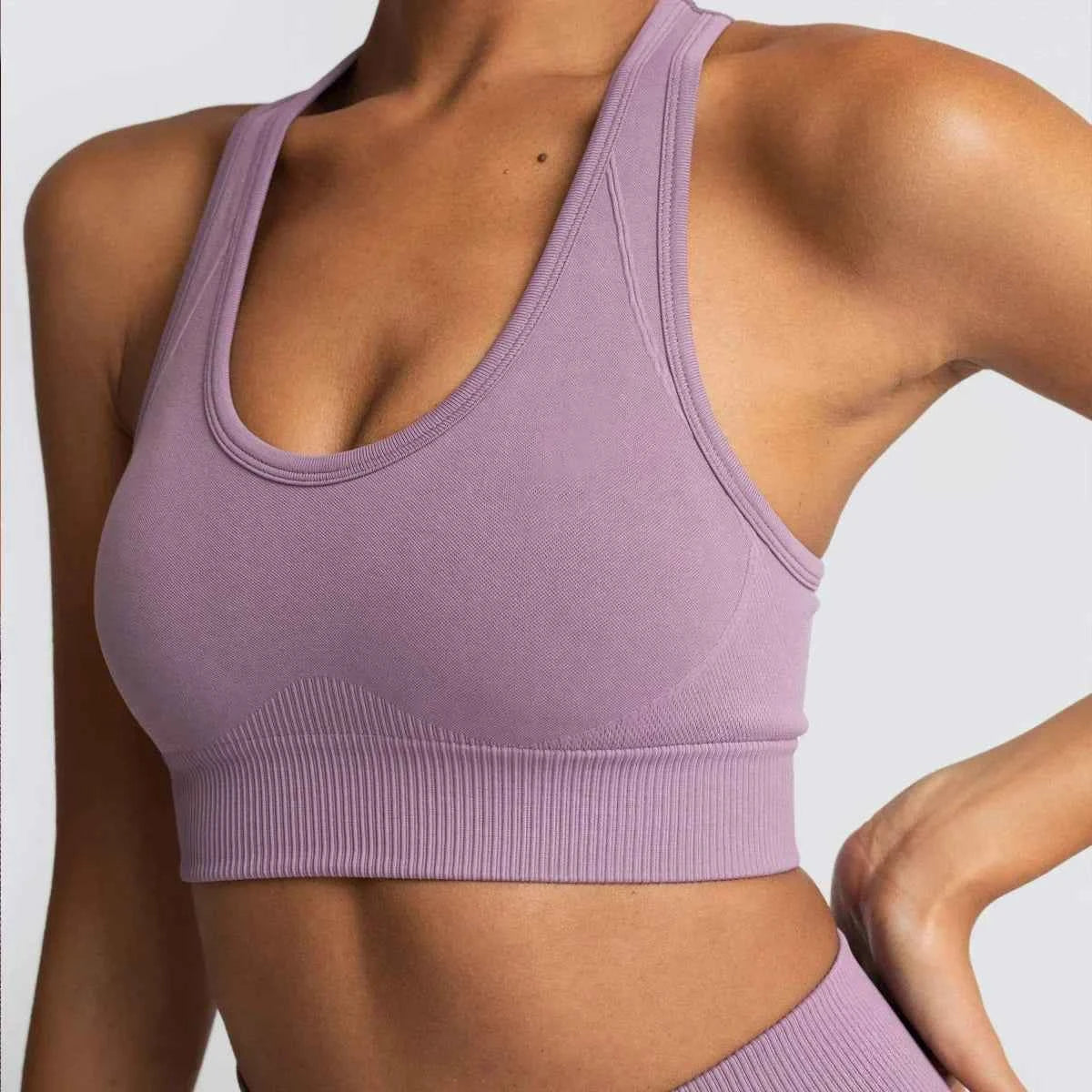 Ensemble de yoga seamless femme : top et leggings
