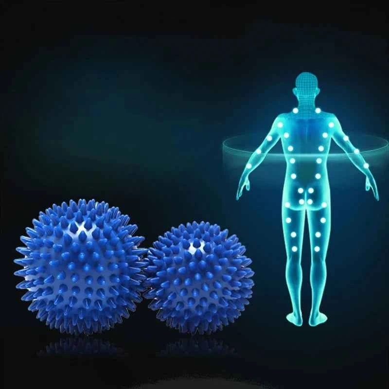 PVC 7.5cm Spiked Yoga Ball Sports Massage Ball Foot Massage Ball Spiny Grip Ball Gym Fascia Ball Relaxation Decompression Tool