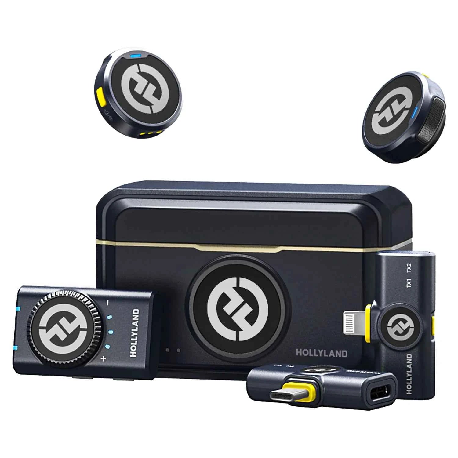 Hollyland LARK M2 Wireless Lavalier Microphone 48KHz 24Bit 300m Range 10H Worktime Wireless Microphone for Photography Vlog Live