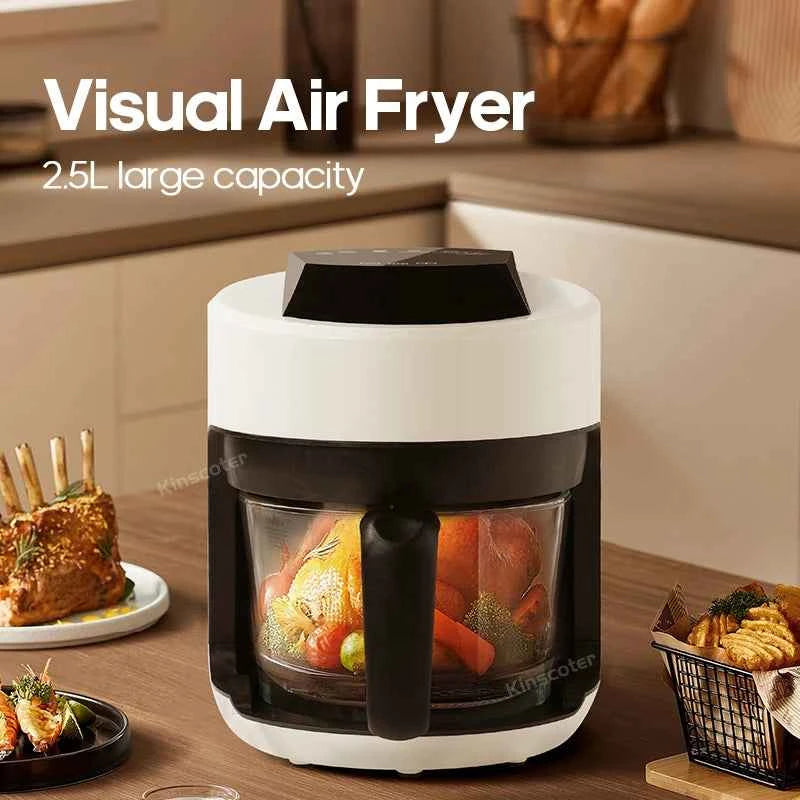 2.5L Air Fryer, Electric Hot fryer Oven Oilless Cooker with Touch Control & Nonstick Basket & Visible Window, Family Size