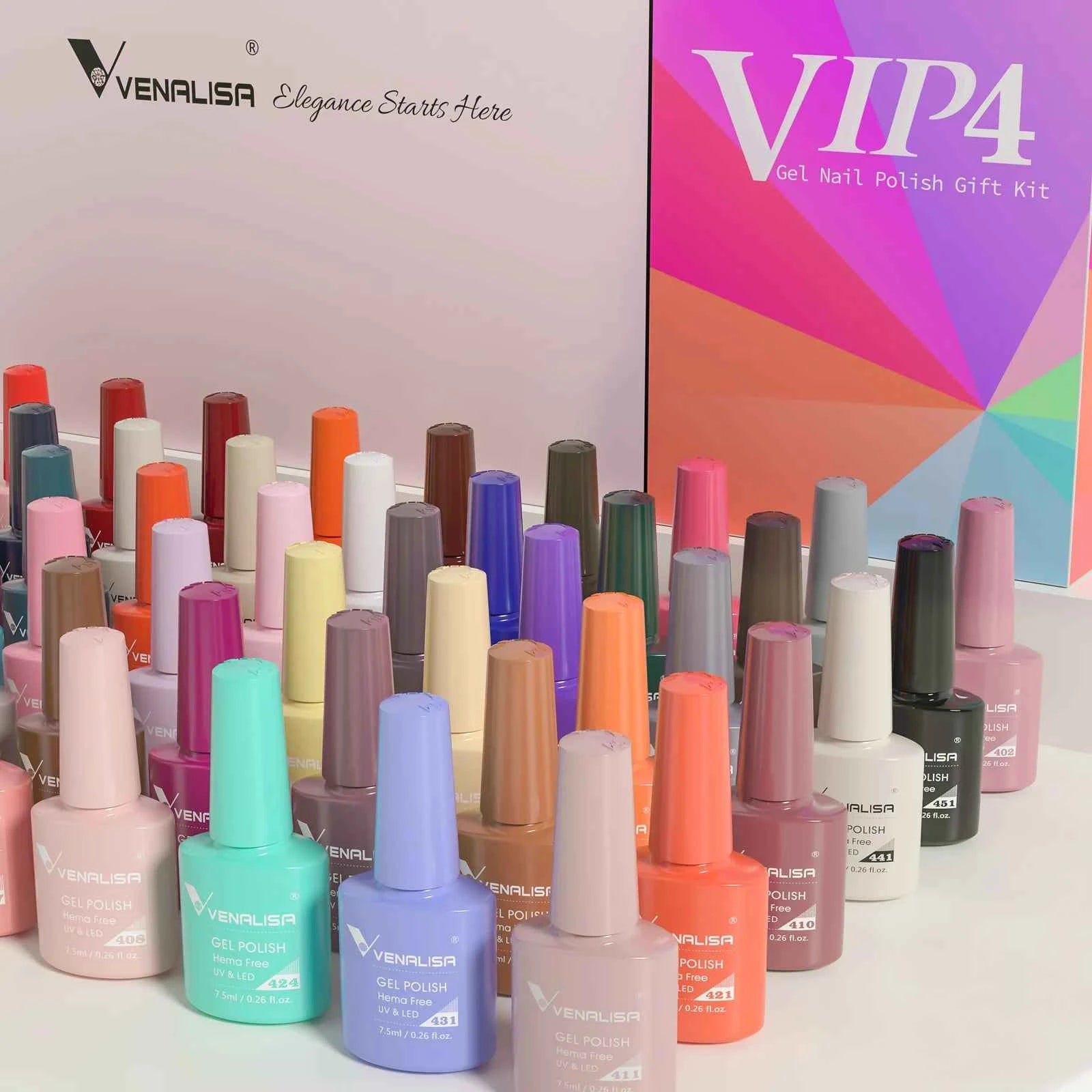 Venalisa VIP4 7.5ml Gel Nail Polish Hema Free Full Coverage Beautiful Semi Permanent Soak Off UV LED Gel Nail Polish Gel Lacquer