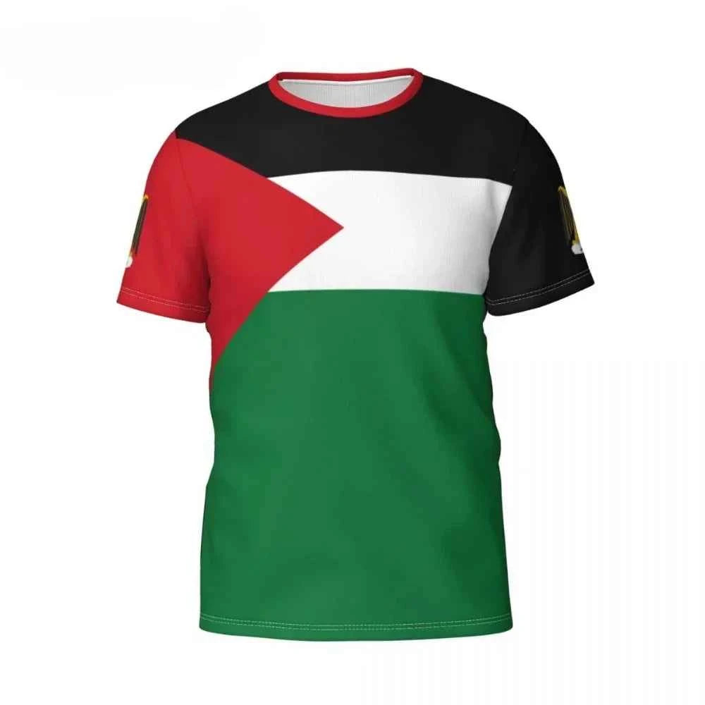 Palestinian Flag Badge 3D Printed T-shirt Summer Men's and Women's T-shirt Shirt Football Fan Gift Creative Top Clothing