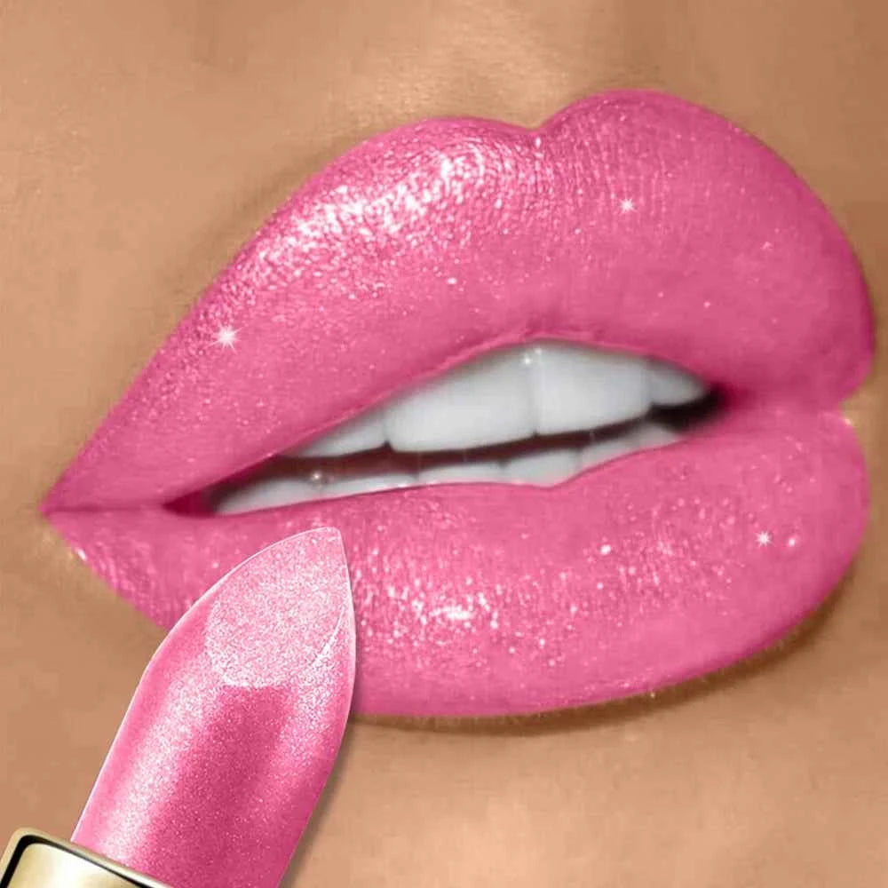 Glitter Diamond Lipstick Shimmer Shiny Lip gloss Pearlescent Lip Tint Waterproof Long Lasting Lips Glaze Makeup Cosmetics