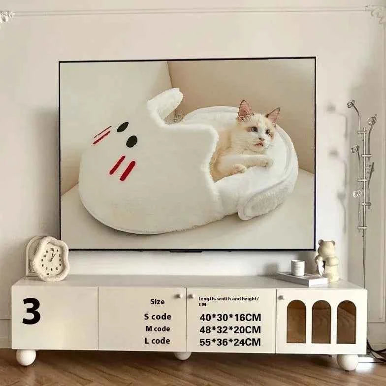 Pet Slipper Bed Winter Warmth Dog Cat Bed Soft Cozy Cushion Cute Cat Beds for Indoor Pet Bed Comfortable Nest Pet Supplies