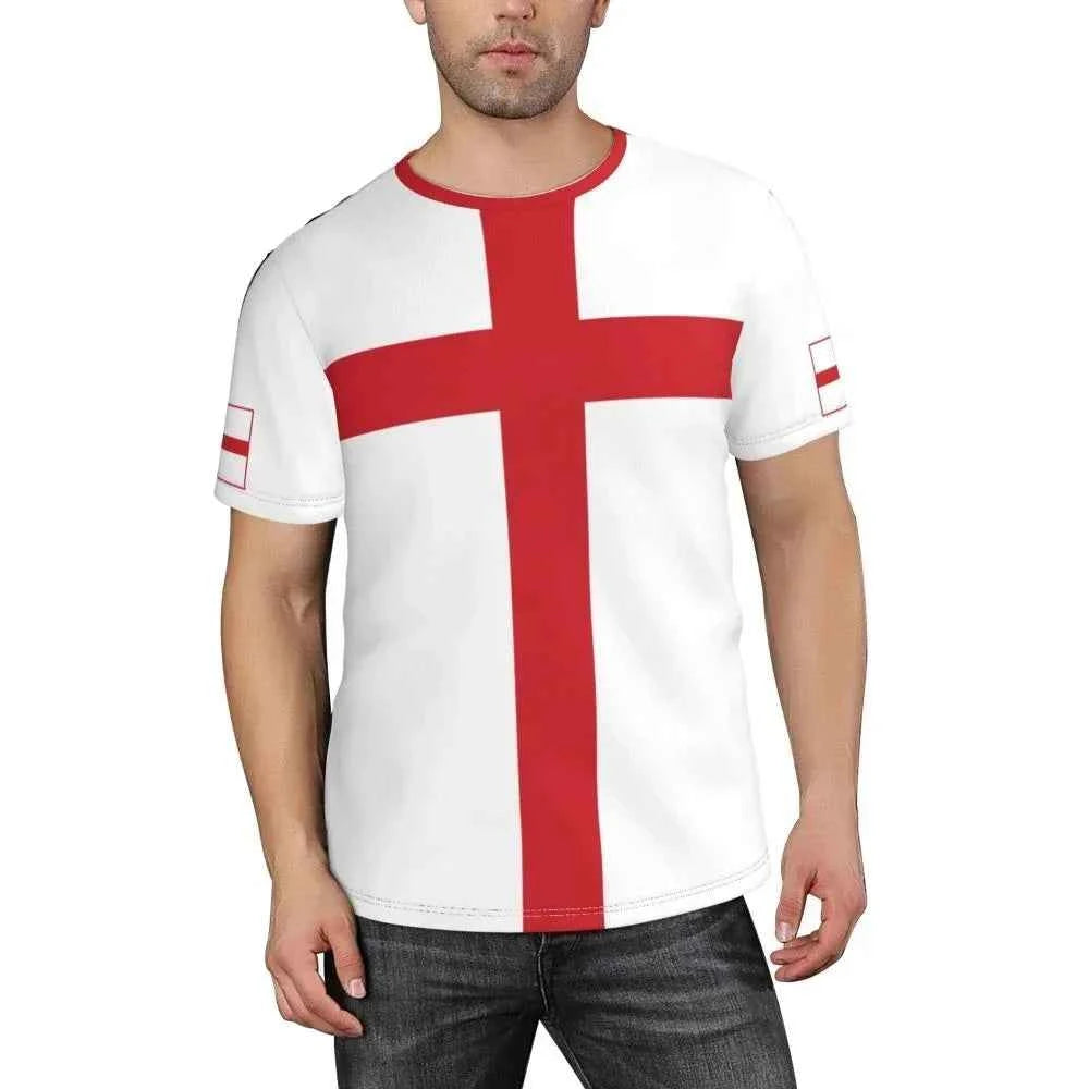 England Flag Badge 3D T-shirt for men's and women's T-shirt team clothing Football fans gift