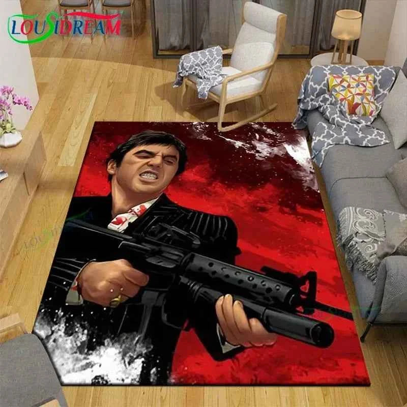Movie Godfather S-Scarface Carpet Room Decor Floor Mats Bedroom Yoga Mat Photography Props Area Rug Birthday Gift  Anime Rug