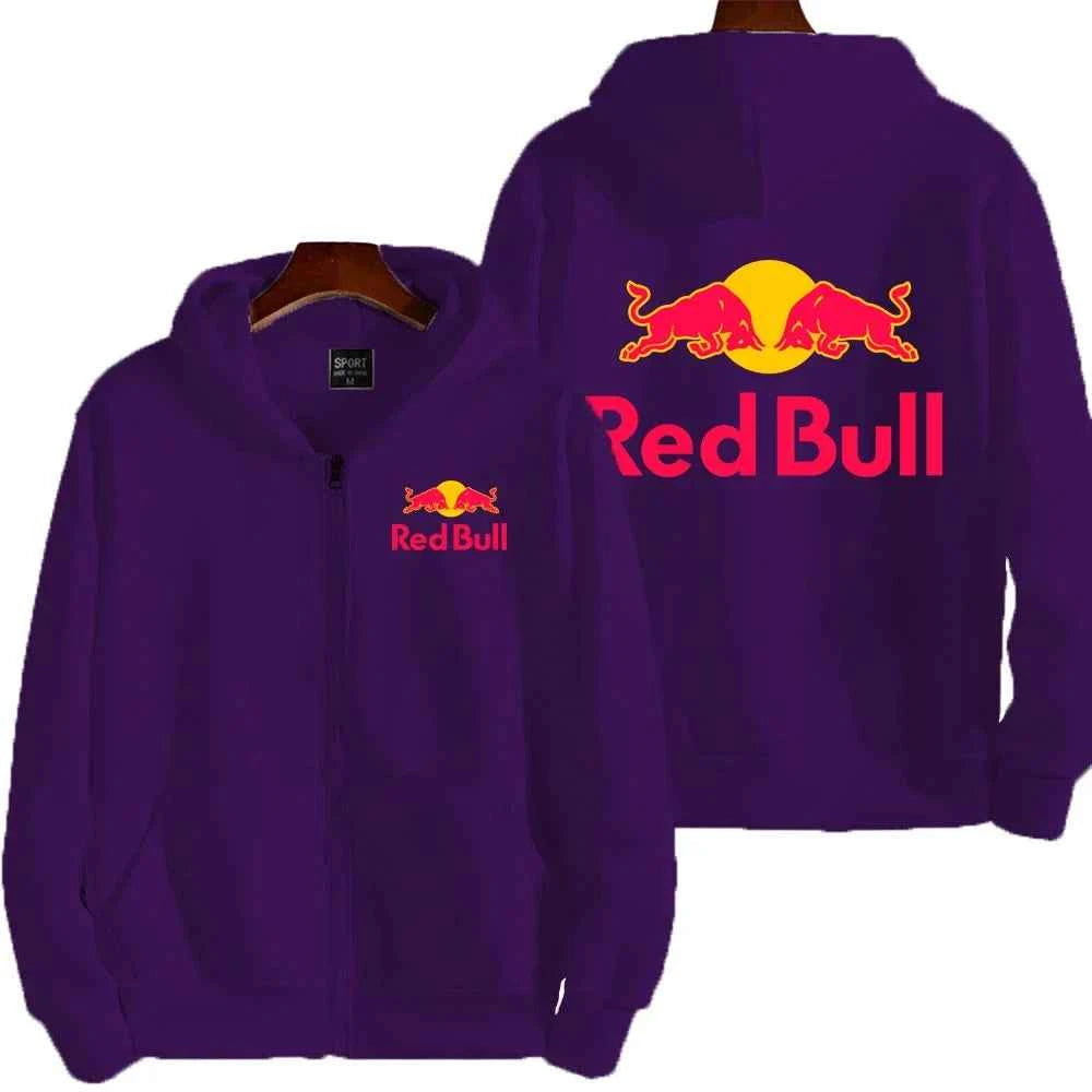 Red Bull Logo Racing Motorcycle Team Men Zip Up Hoodie Spring Autumn Fashion Man Sweater 2025 New Sport Woman Jacket Coats