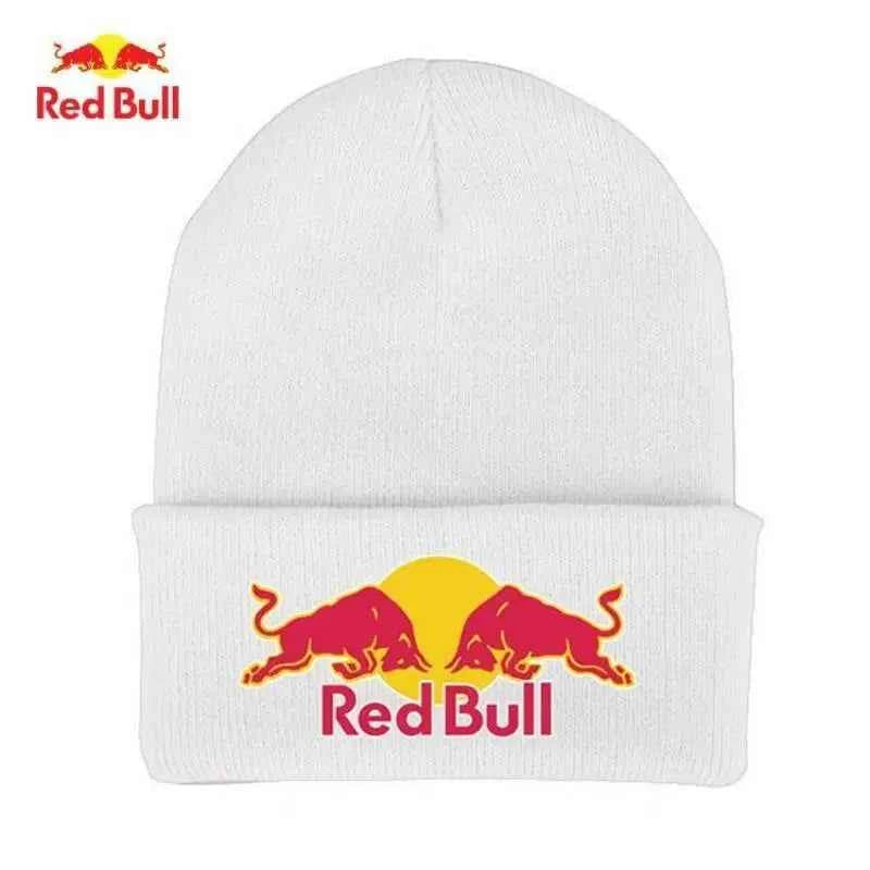 Red Bull Knitted Hat Soft and Warm for Men and Women Autumn and Winter Warm Casual Hat Crochet Embroidered Hat