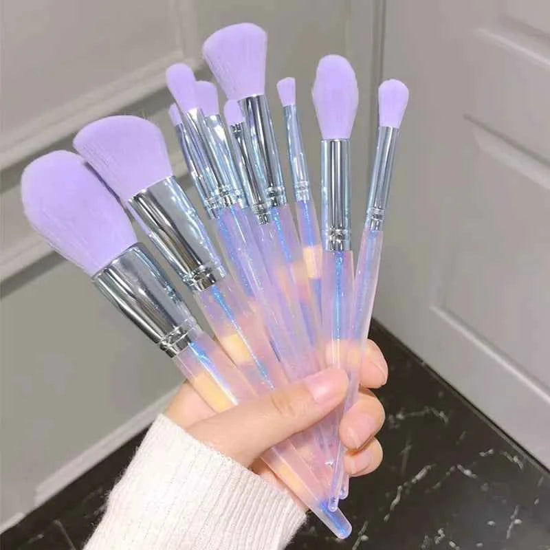 5-10pcs Purple Unicorn Makeup Brushes Set Eye Shadow Foundation Powder Blush Blending Beauty Make Up Beauty Tool Women Cosmetics