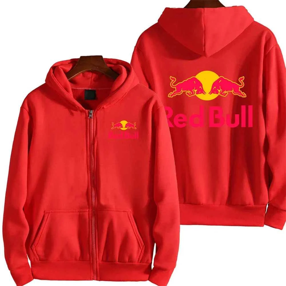 Red Bull Logo Racing Motorcycle Team Men Zip Up Hoodie Spring Autumn Fashion Man Sweater 2025 New Sport Woman Jacket Coats