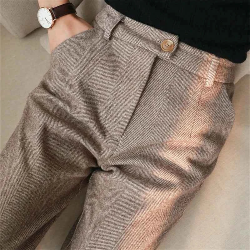 Pantalons en Laine Élégants Femme Hiver 2024