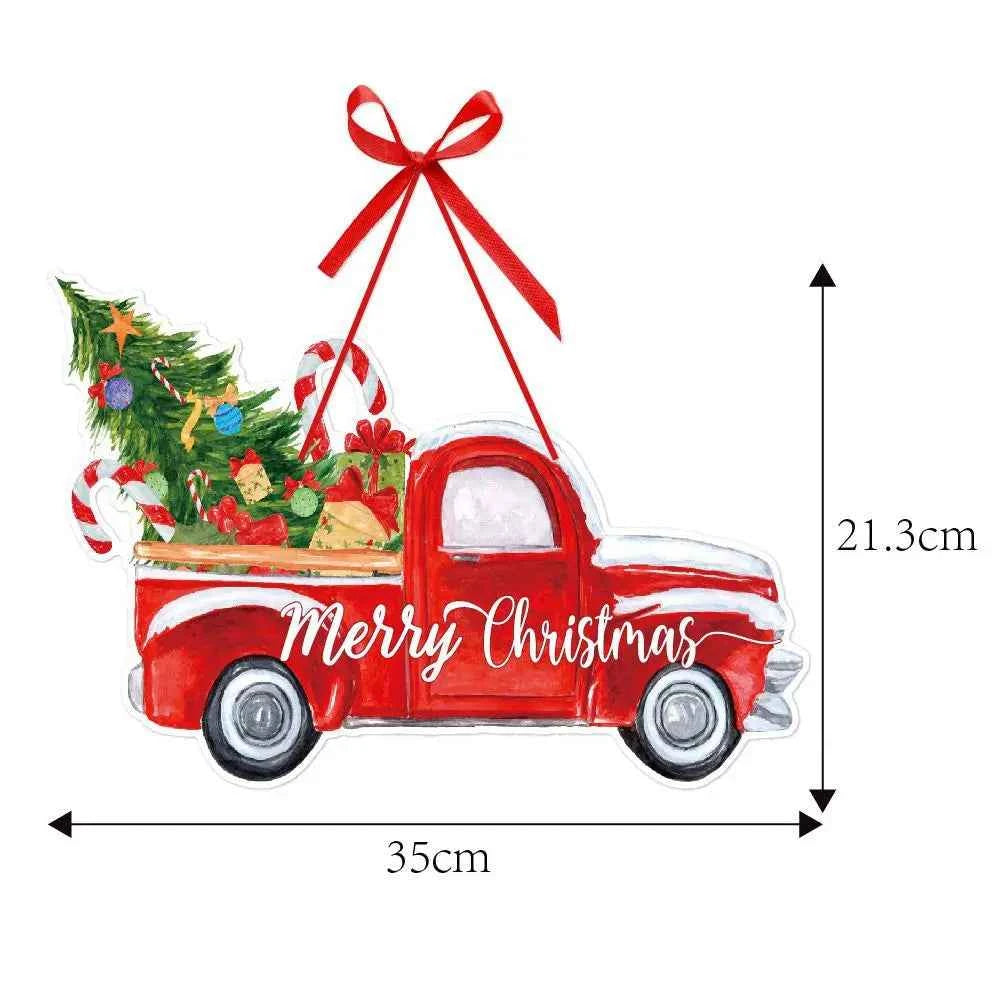 Christmas Door Hanging Banner Cute Christmas Porch Door Paper Banner Garland for Xmas Home Decorations New Year Party Supplies