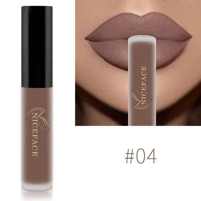 NICEFACE 34 Color Lip Gloss Waterproof Nude Matte Liquid Lipstick Moisturizing Long Lasting Lipgloss Lip Makeup Beauty Cosmetics