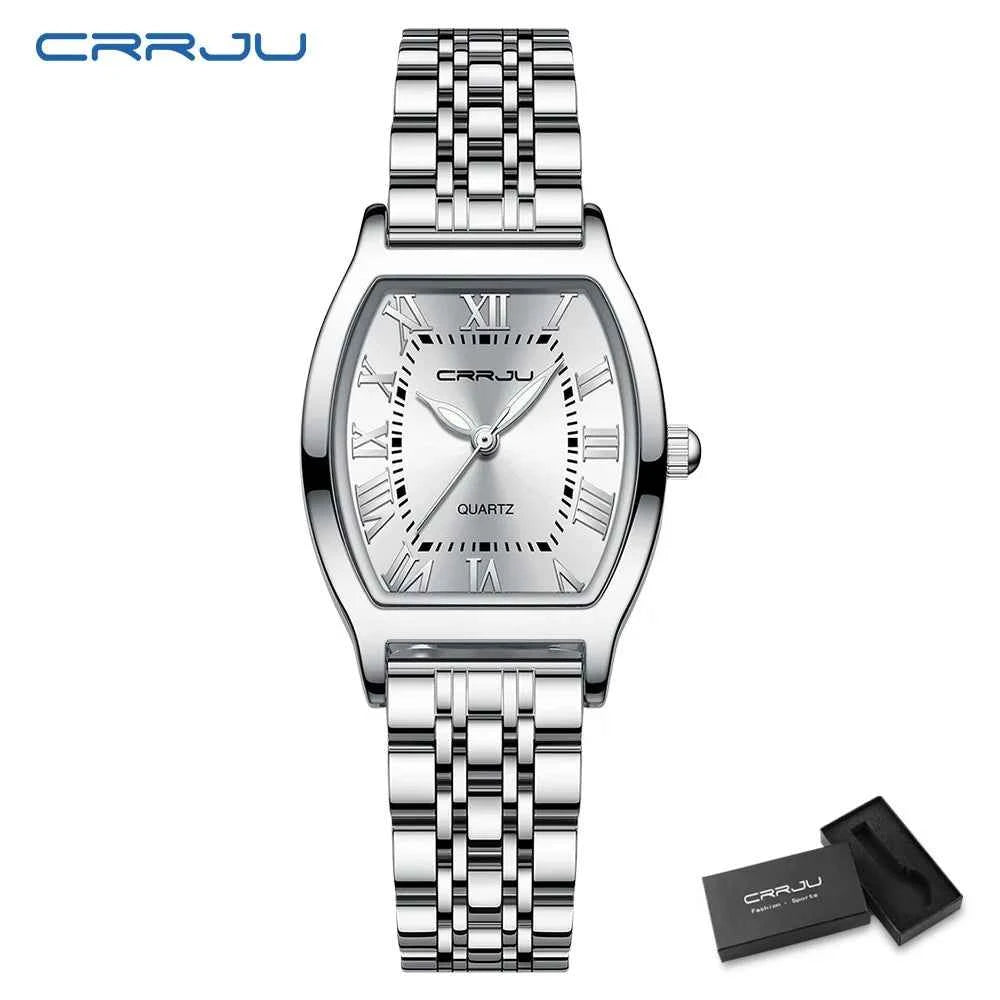 CRRJU Women Watches Creative Steel Dress Bracelet Wristwatches Ladies Square Waterproof Female Relogio Feminin