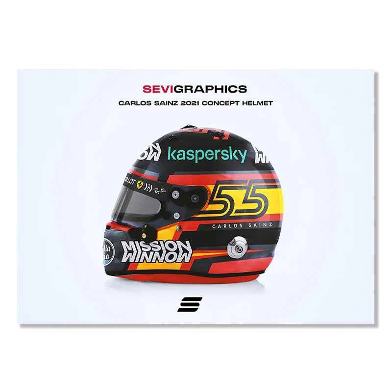 Modern F1 Racer Helmet Canvas Posters Famous Formula 1 World Champion Paintings Prints Graffiti Wall Art Pictures Home Decor