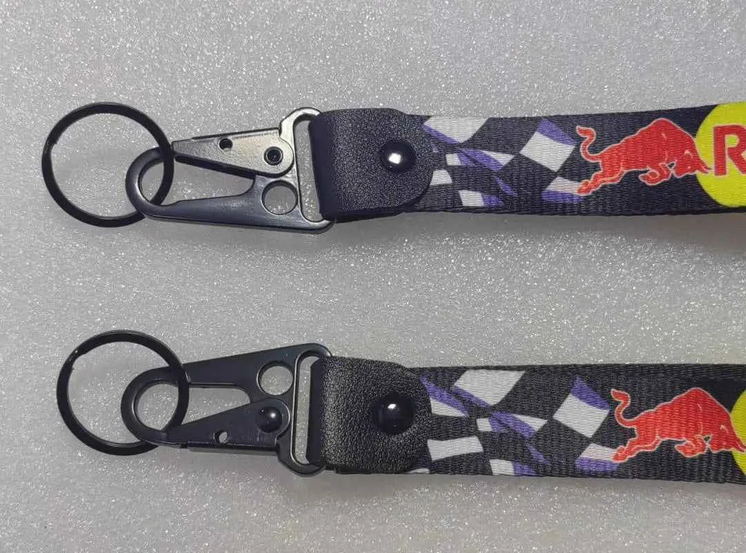 Red Bull Key Tag Racing Car Motorcycle Keychain Ring Car Lanyard Key Strap Car Accessories For Fake Taxi Keychain