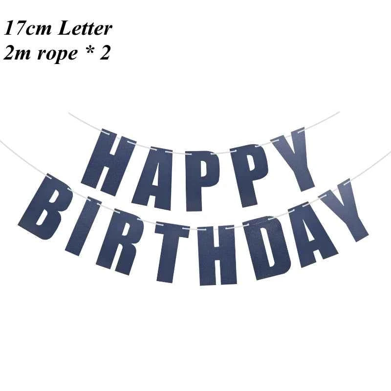 Happy Birthday Banner Bunting paper Birthday Party Hanging Garland Banner Baby Shower Decoration
