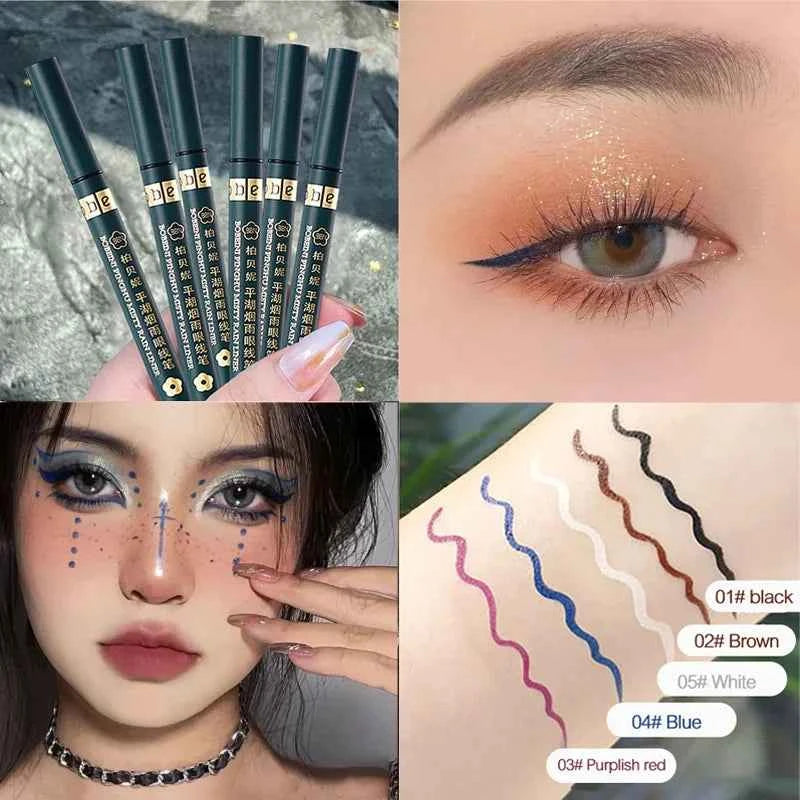 5 Colors Matte Liquid Eyeliner Waterproof Lasting Blue White Sweatproof Quickily Drying Eyeliner Pencil Eyes Makeup Cosmetics