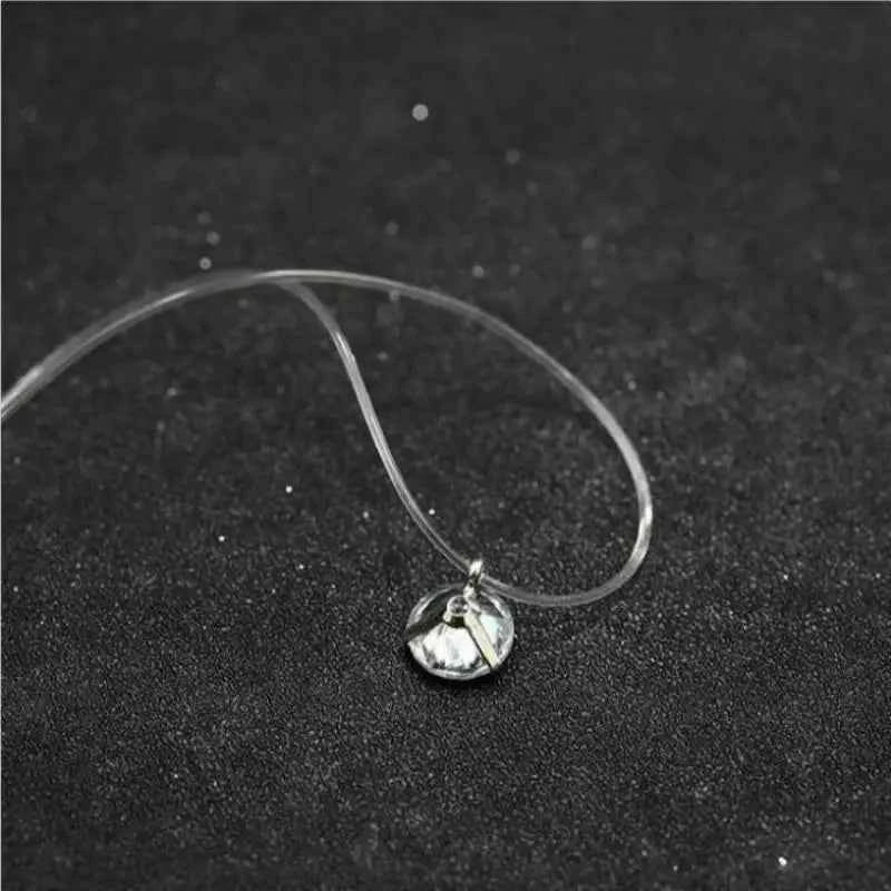 Fashion Shiny Crystal Necklace Zircon Pendant Transparent Fishing Line Invisible Ladies Necklace Jewelry Clavicle Chain Chocker