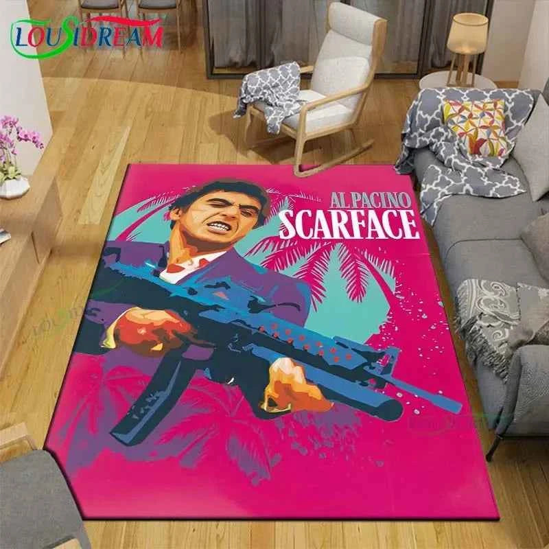 Movie Godfather S-Scarface Carpet Room Decor Floor Mats Bedroom Yoga Mat Photography Props Area Rug Birthday Gift  Anime Rug