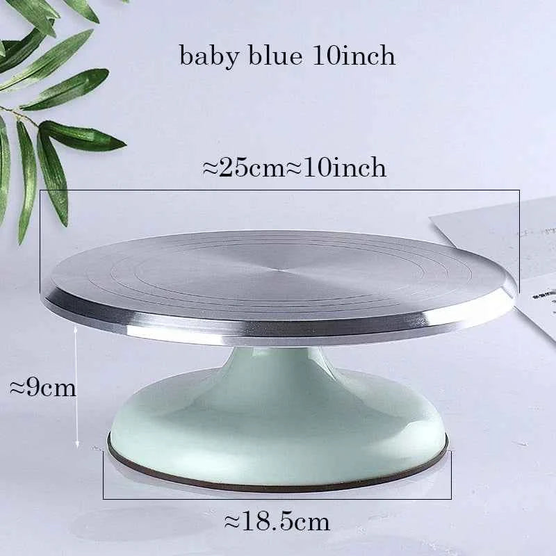 10 INCH Baking Tools Aluminum Alloy Birthday Cake Turntable Plastic Ceramic Turntable Glass Turntable Flower Mounting Table
