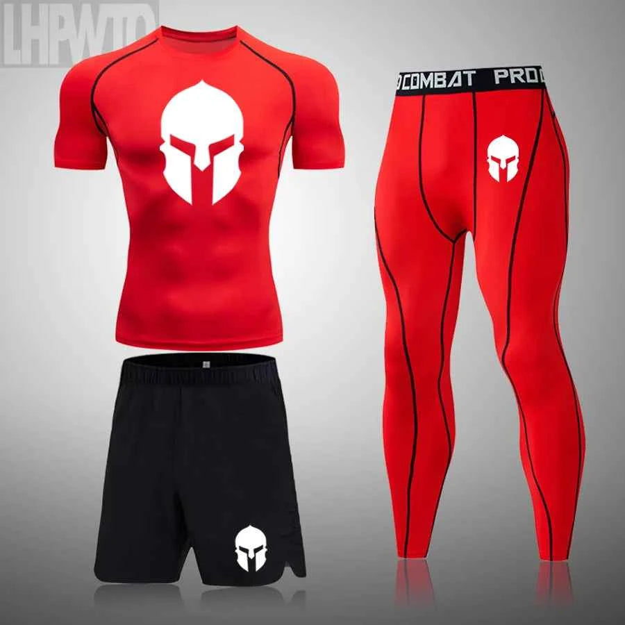 New Rashguard Men's Sports Running T Shirt Men's Spartan Gym Fitness MMA Training Shirts Sportswear Top Soccer Jerseys