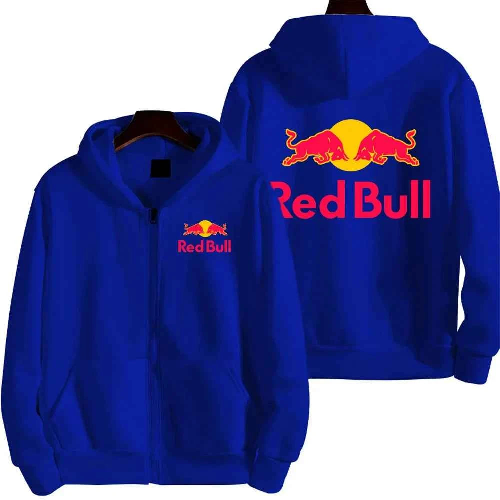 Red Bull Logo Racing Motorcycle Team Men Zip Up Hoodie Spring Autumn Fashion Man Sweater 2025 New Sport Woman Jacket Coats