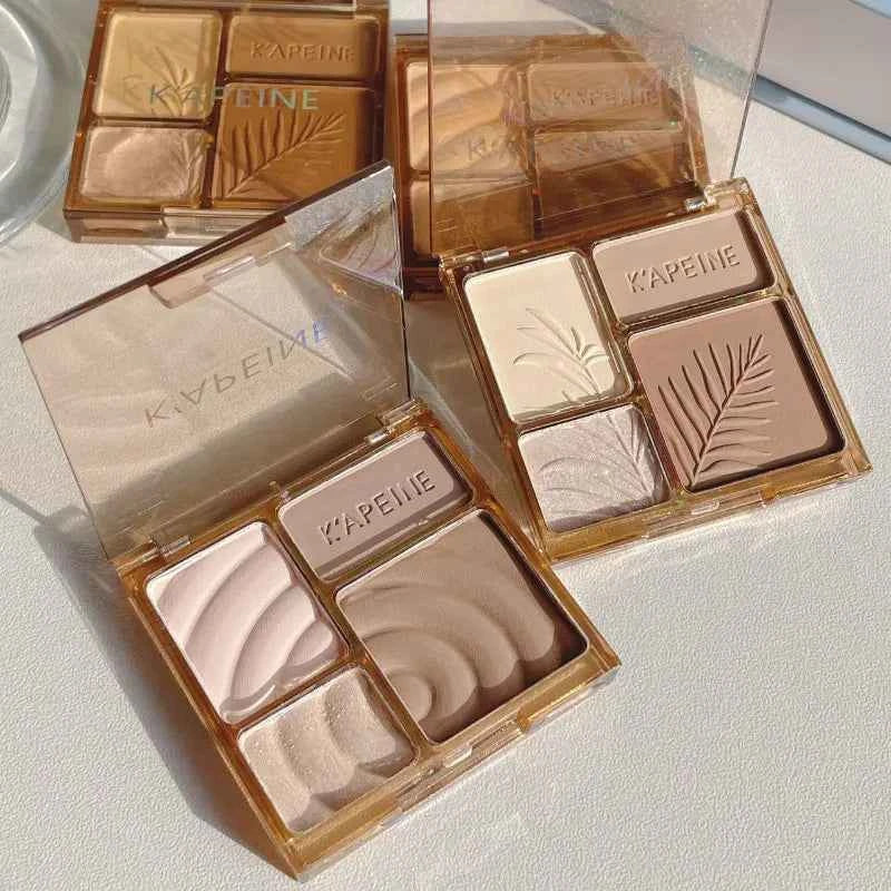 3D Facial Contouring Bronzer Cosmetics Brightening Beige Matte Highlights Palette Four-color Eye Shadow Nose Powder Makeup