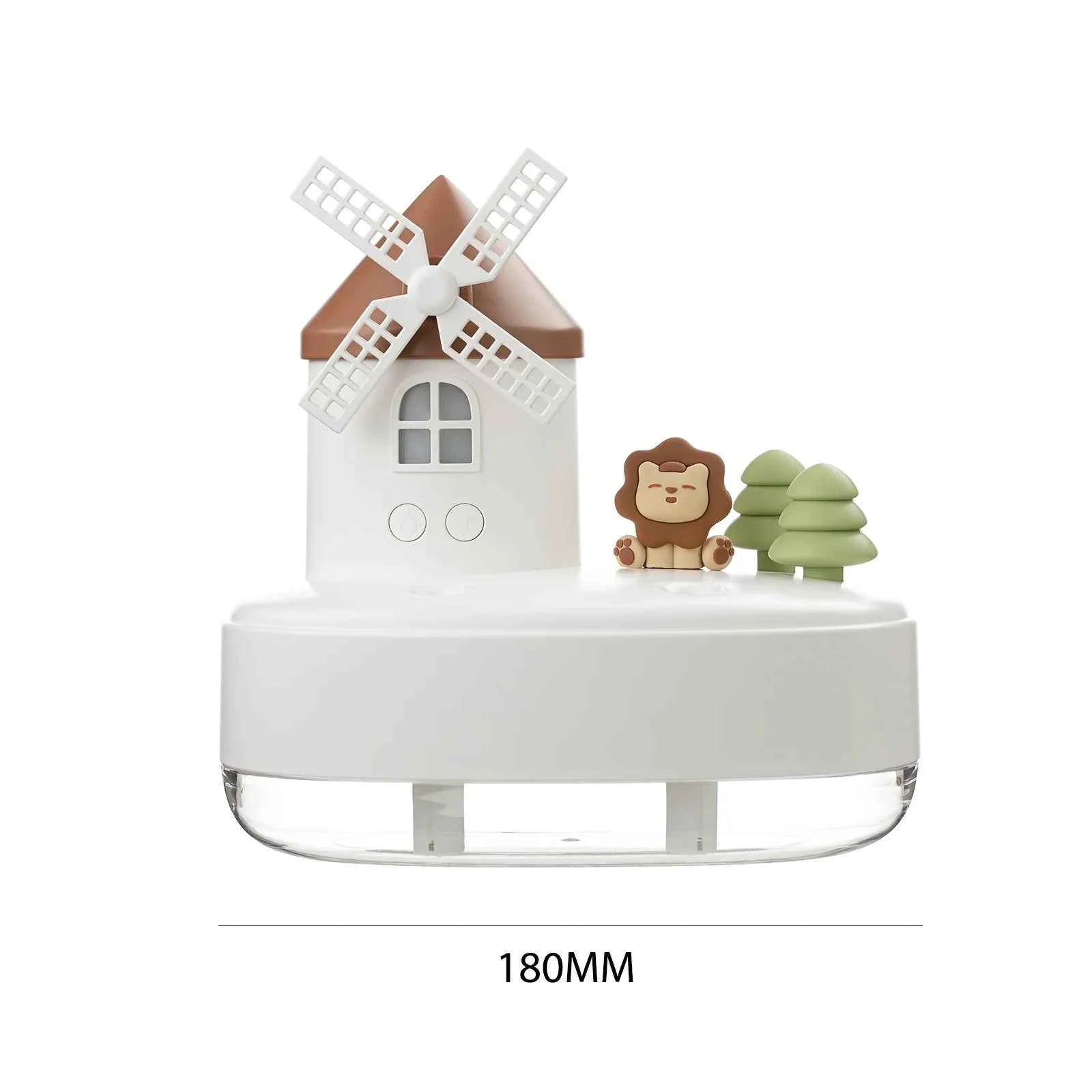 650ml Air Humidifier with LED Lights Music Windmill Shaped Wireless Air Humidifier Humidifier Mist Maker for Living Room Bedroom