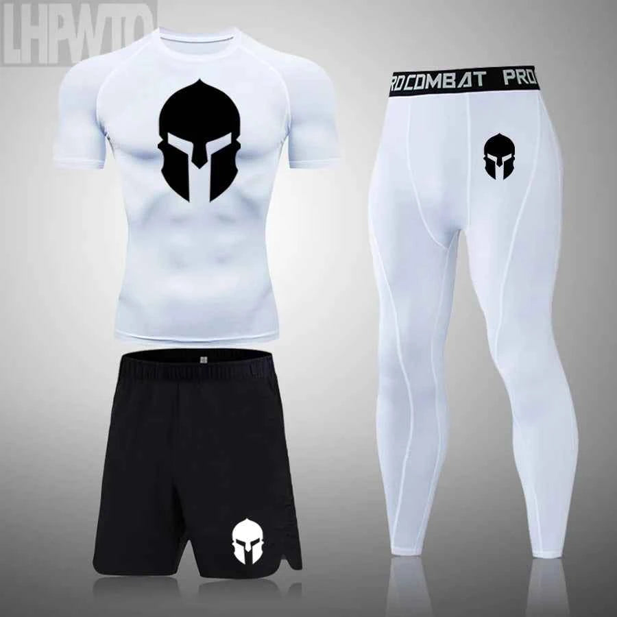 New Rashguard Men's Sports Running T Shirt Men's Spartan Gym Fitness MMA Training Shirts Sportswear Top Soccer Jerseys