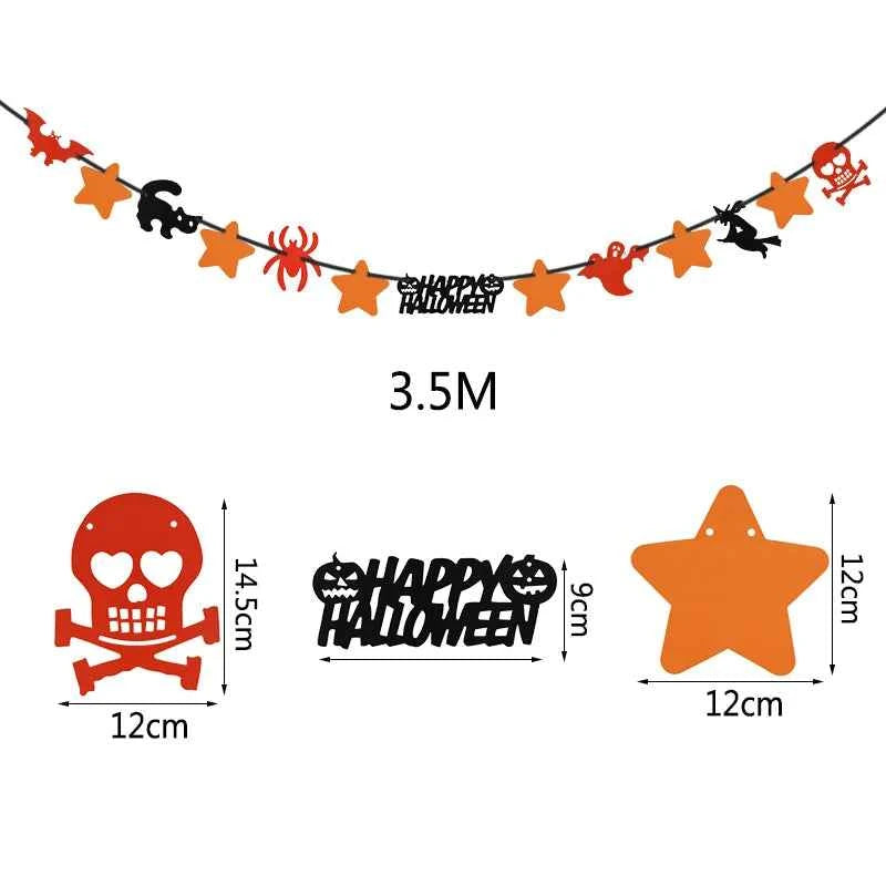 2023 Year Happy Halloween Banner Garland for Halloween Home hanging ornament Decorations Kids Child Favors Creative gift