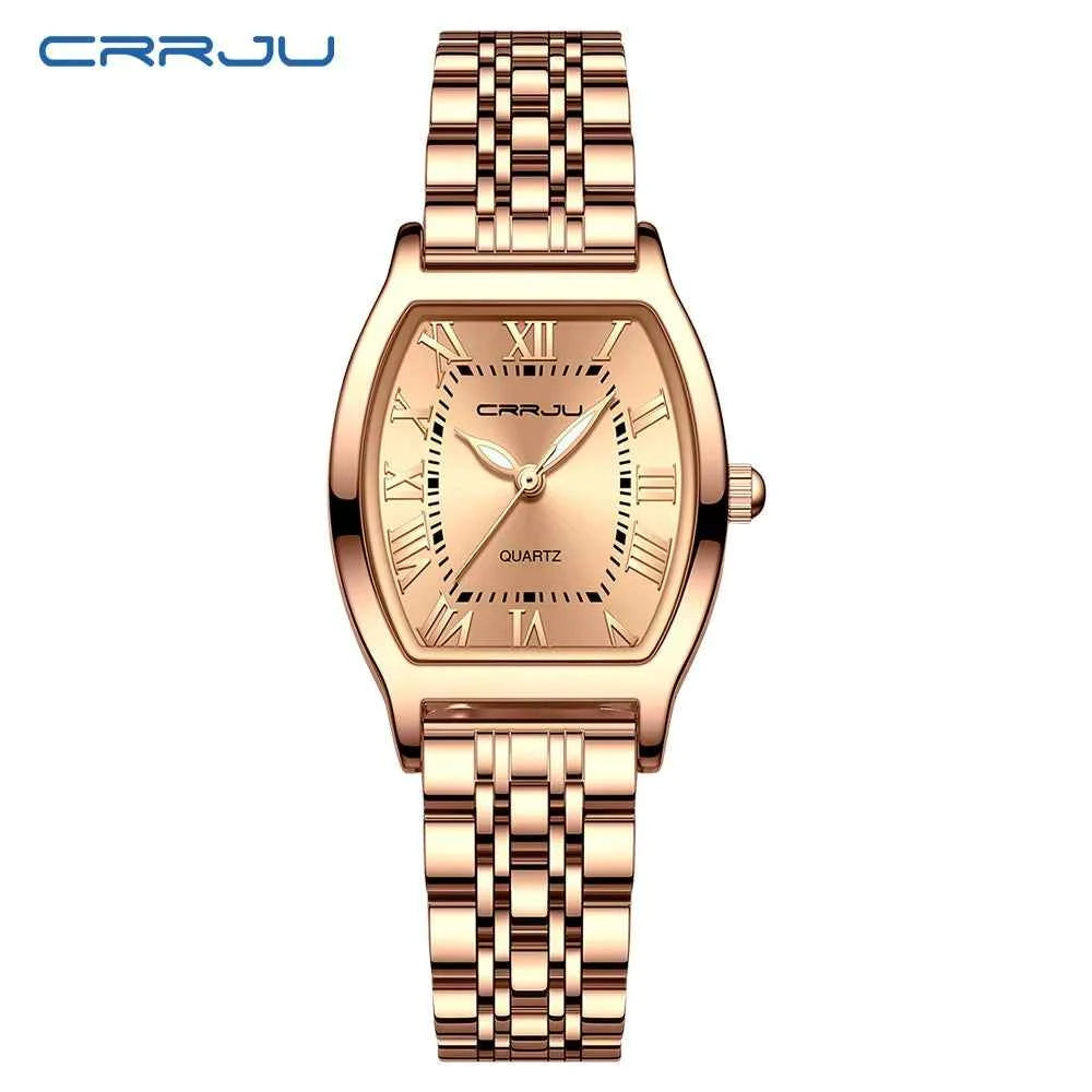 CRRJU Women Watches Creative Steel Dress Bracelet Wristwatches Ladies Square Waterproof Female Relogio Feminin