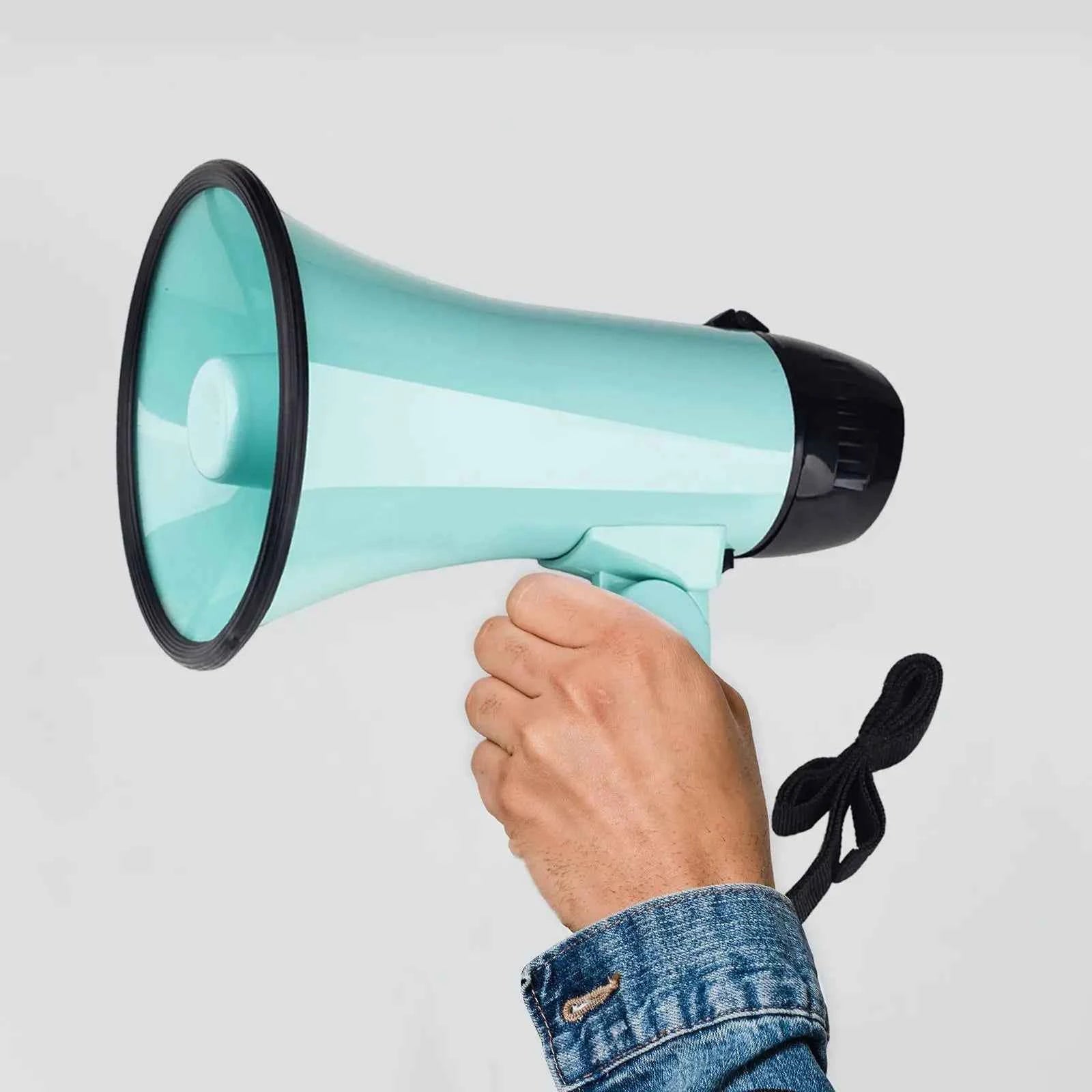 25W Handheld Bullhorn Megaphone Voice Recording Lightweight Alarm Portable for Soccer Football Baseball Recording Detachable