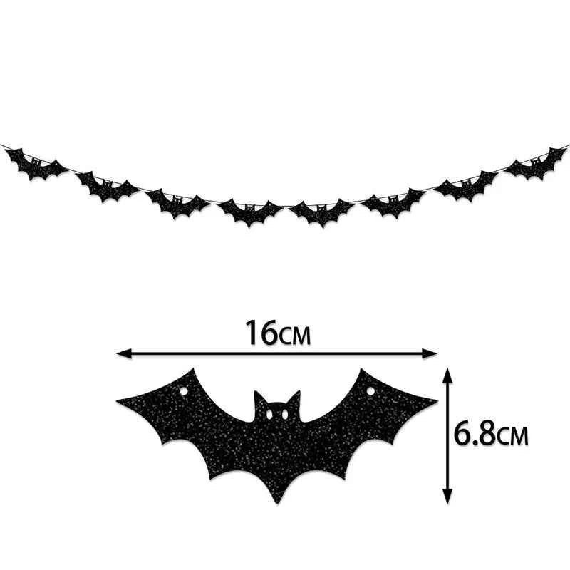 Halloween Party Banner Garlands Cartoon Ghost Bat Spider Hanging Bunting for Halloween Home Decoration Supplies Kids Favors Gift