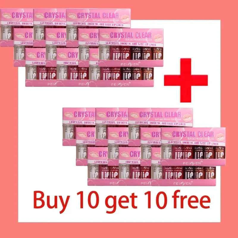 6PCS moisturizing lip gloss, transparent lipstick, sexy lips, lip cosmetics