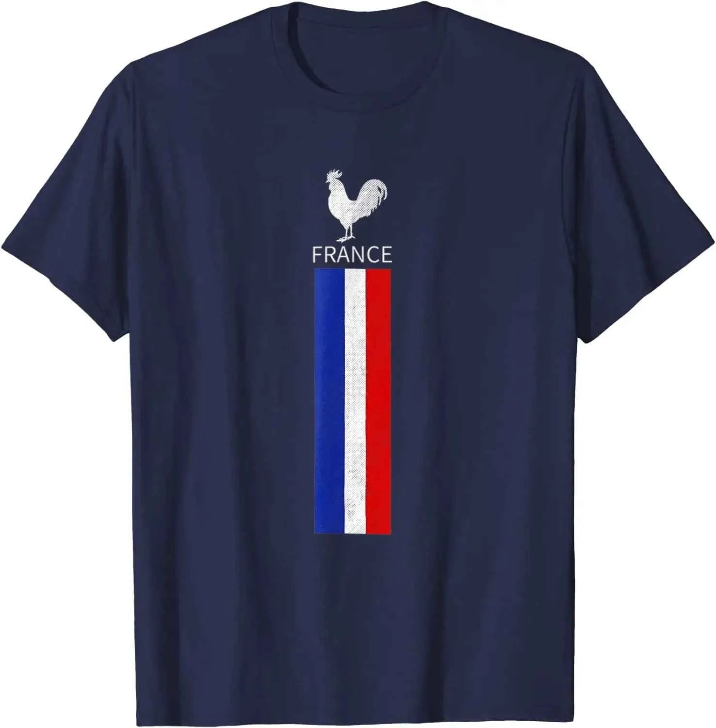 National France Flag Cock French Football Soccer Team T-Shirt Casual Cotton Daily Four Seasons Tees Oversized T Shirt