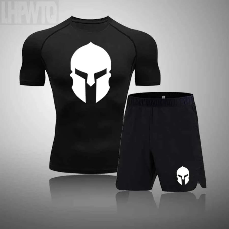 New Rashguard Men's Sports Running T Shirt Men's Spartan Gym Fitness MMA Training Shirts Sportswear Top Soccer Jerseys