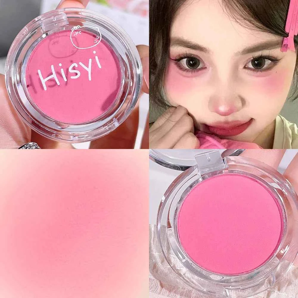 HISYI monochrome blush whitening matte cosmetics vitality girl nude makeup natural smudge monochrome blush plate