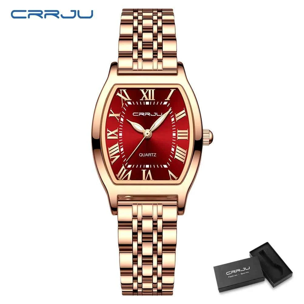 CRRJU Women Watches Creative Steel Dress Bracelet Wristwatches Ladies Square Waterproof Female Relogio Feminin