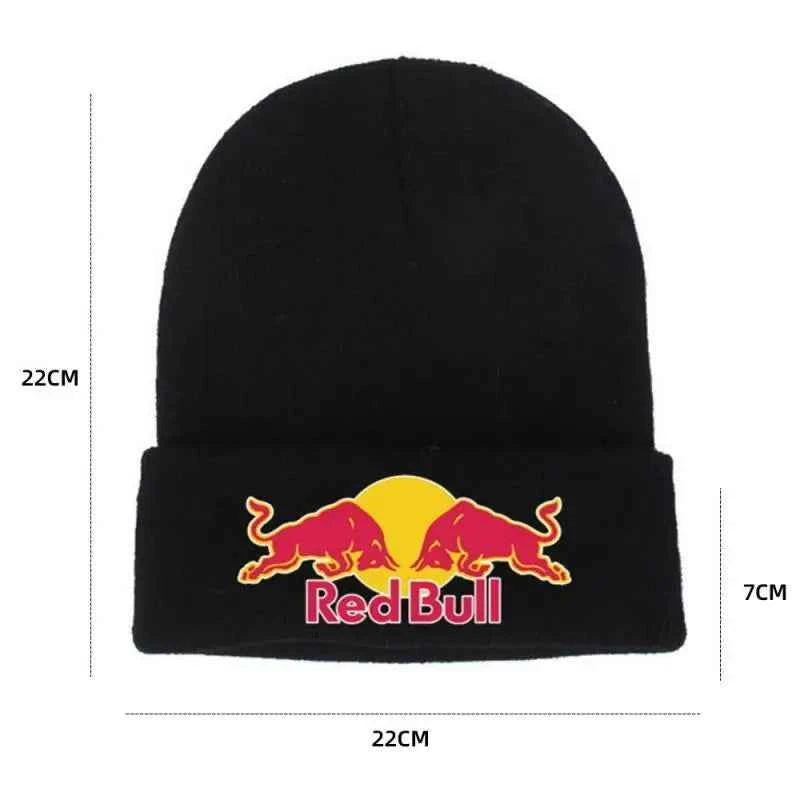 Red Bull Knitted Hat Soft and Warm for Men and Women Autumn and Winter Warm Casual Hat Crochet Embroidered Hat