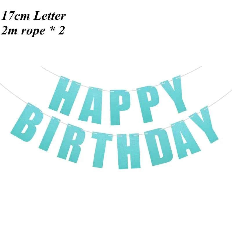 Happy Birthday Banner Bunting paper Birthday Party Hanging Garland Banner Baby Shower Decoration