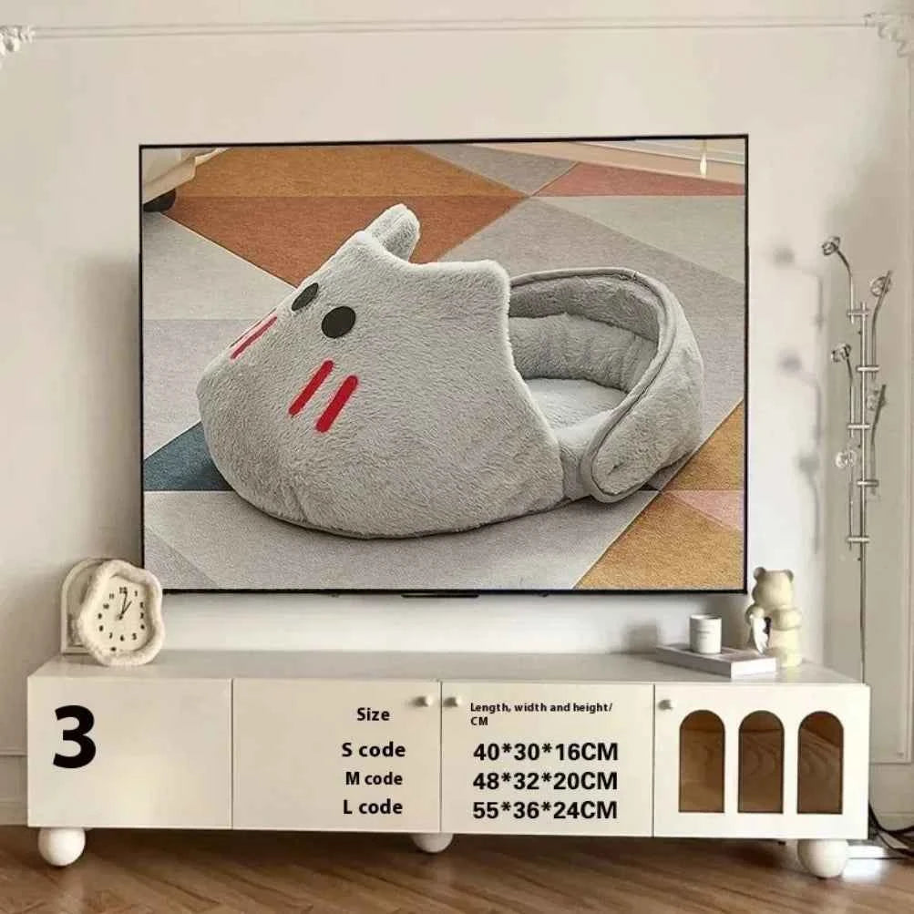 Pet Slipper Bed Winter Warmth Dog Cat Bed Soft Cozy Cushion Cute Cat Beds for Indoor Pet Bed Comfortable Nest Pet Supplies