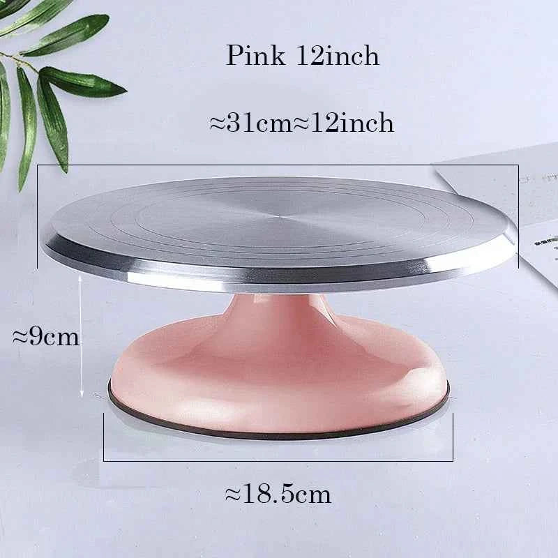 10 INCH Baking Tools Aluminum Alloy Birthday Cake Turntable Plastic Ceramic Turntable Glass Turntable Flower Mounting Table