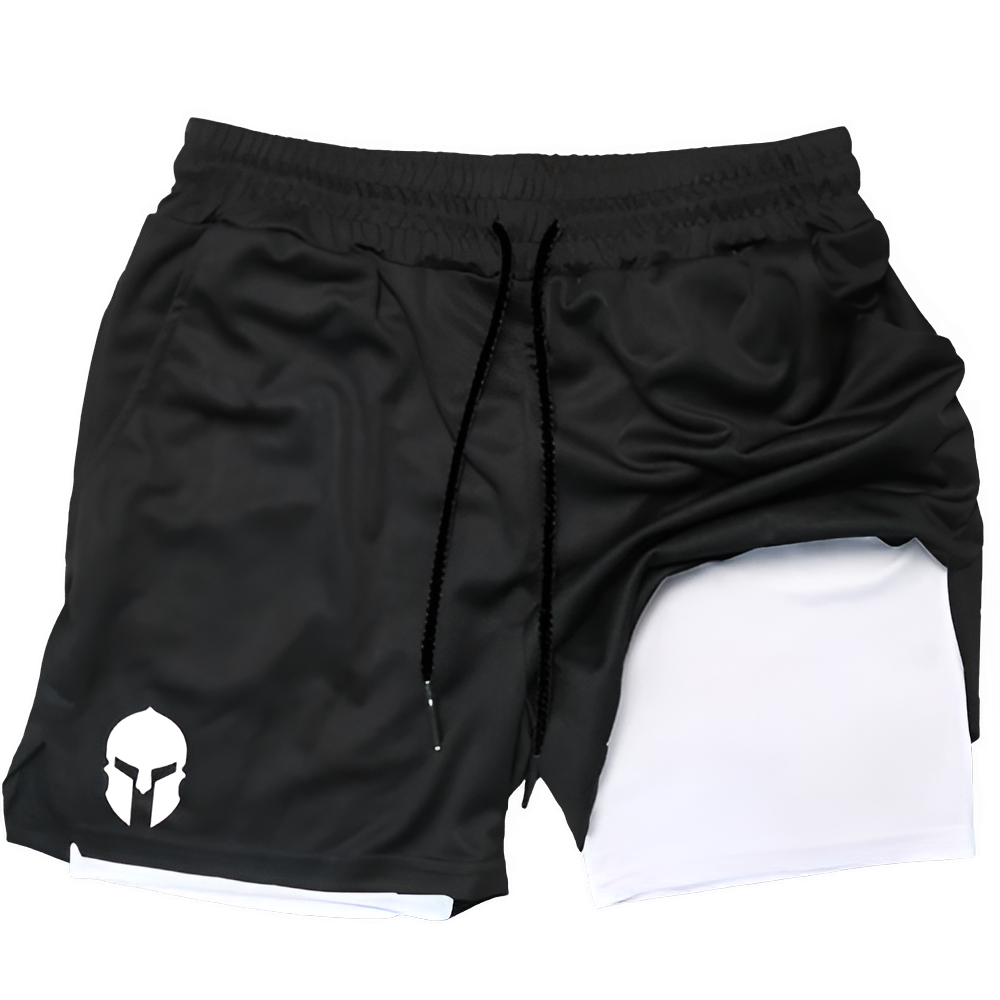 Men's Sports Professional Double-layer Shorts Fitness Tight Fitting High Elasticity Quick Drying Sweat Absorption Breathable